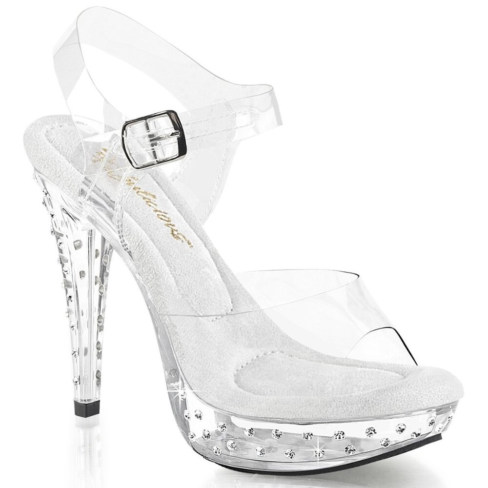 Fabulicious Cocktail-508SDT Rhinestone Studded Platform Sandal by Pleaser Shoes